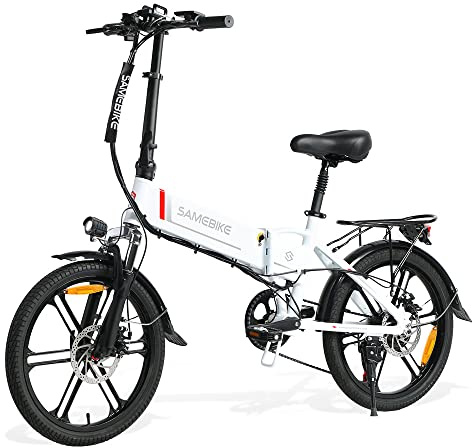 SAMEBIKE 20LVXD30-II Electric Bicycle for Adults，48V10.4AH Removable Battery,Electric Bike with 250W motor,25km/h,20 Inch Folding Ebike Electric City Commuter Bicycle SHIMANO 7 Speeds