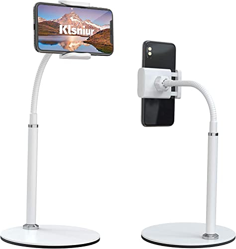 Ding Yongliang Soporte Móvil con Cuello de Cisne - Soporte Teléfono e Smartphones para iPhone 13 Pro MAX, 12 Pro MAX/Mini, 11 Pro XS MAX XR X 8 7 6 Plus, Samsung S10 S9, Otras Smartphones - (Blanco)