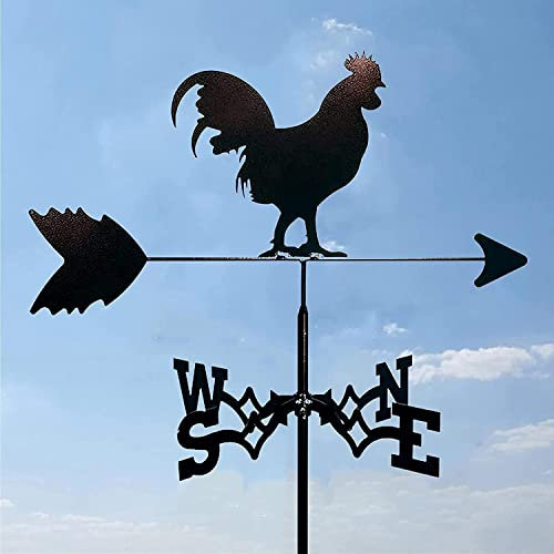 Segnavento con Cornice retrò Segnavento in Acciaio Inossidabile con Staffa di Montaggio Segnavento Strumento di misurazione Professionale - Ornamenti Design Gallo Figurine Cock2