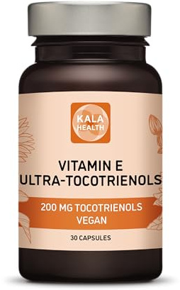 Kala Health Ultra Tocotrienol 200mg Vitamin E Vegan – All 4 tocotrienols - Alpha Tocotrienol + Beta Tocotrienol + Gamma Tocotrienol + Delta Tocotrienol – No Tocopherols - Unique Tocotrienol Complex