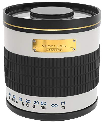 Téléobjectif Miroir 500 mm F6.3 - Téléobjectif Miroir à Mise au Point Manuelle - Objectif reentrant - Objectif Paysage Oiseau avec Bague d'adaptation - pour Appareil Photo