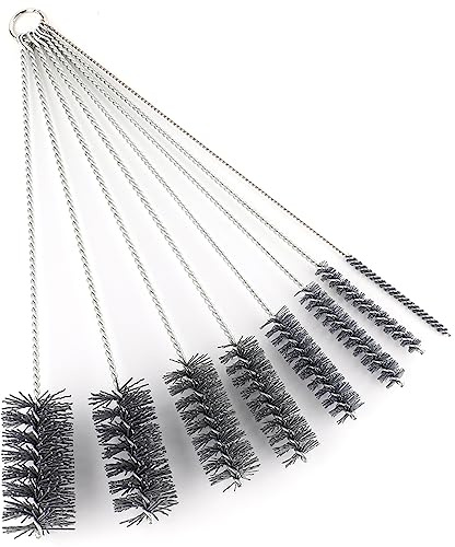 16 Inch Extra Long Pipe Cleaning Brush Set Abrasive Filament, 8 Piece Variety Pack for Removal of Rust, Corrosion, Paint, Etc.