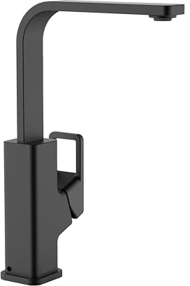 Bristan Spruce Kitchen Tap, Black, SPR EFSNK BLK | Swivel spout, Top fix EasyFit installation, Eco Start saves energy, Single lever, Kitchen mixer tap, Lifetime Cover