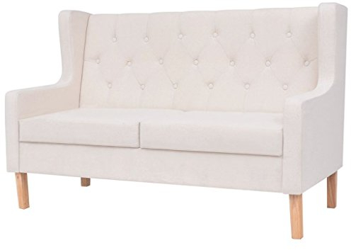 Gecheer 2-Sitzer-Sofa Lounge Couch Polstersofa Stoffsofa Loungesofa Bettsofa Polstermöbel Designsofa Wohnzimmersofa Dreisitzer-Sofa Schlafsofa Schlafsessel Funktionssofa Schlafcouch Cremeweiß