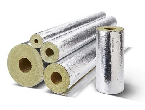 Rockwool 800 WLG 0,035 Rohrisolierung Rohr alukaschiert Rohrschale Steinwolle Größe 22x30-1m