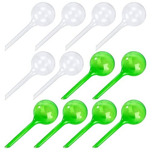 AVCXEC 12 Stück BewäSserungskugeln Klein, 13x5cm Relaxdays Bewässerungskugeln Balkon, PVC Gießkugeln, Bewaesserungskugel, Bewässerungskegel für Topfpflanzen, Zimmerpflanzen, Hängepflanzen, Außengärten