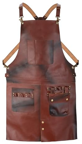 Full Grain Leather Apron Leather Apron Butcher DIY BBQ Cooking Blacksmith Barber woodwork apron (Birthday Gift (Dark Brown)
