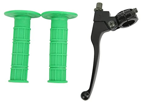 aqxreight 22 Mm Bremskupplungs-Lenkerhebel, Grüner Handgriff, Verschleißfest, Motorrad, Motocross, Grün, Schwarz