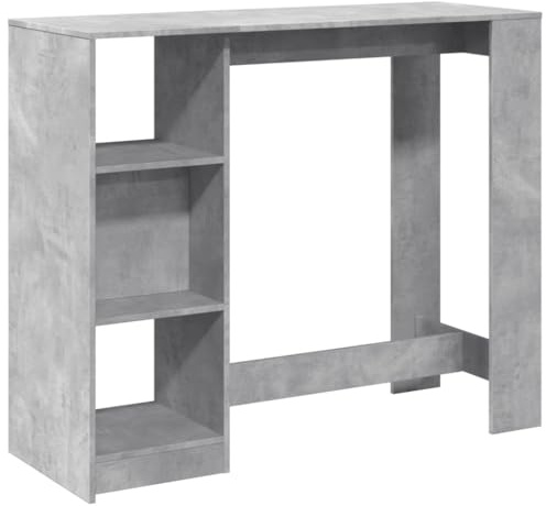 vidaXL Table de Bar avec étagère Gris béton Bois d'ingénierie