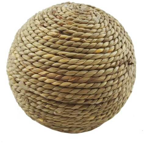 Yardwe Handgewebter Natürlicher Grasseil Kauspielball Spielzeug Für Kaninchen Meerschweinchen Kleintiere Zum Kauen Und Spielen