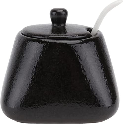 tazón de cerámica de azúcar, Salero Salero Tarro de condimentos de cerámica, salero con tapa, azucarero de porcelana, tarro de condimentos de porcelana for cocina, hogar, azucarero de cerámica, tarro