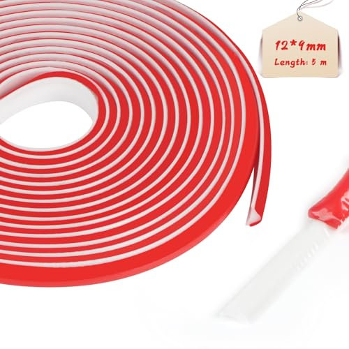 LALAGO Flexible Selbstklebend Zierleisten Deckenleisten, Flexible Viertelstab, TPE Dreieck Zierleiste für Decken und WandüBergang, Abschlussleiste Küchenarbeitsplatte Wandkanten (5M,12x9mm,Weiß)