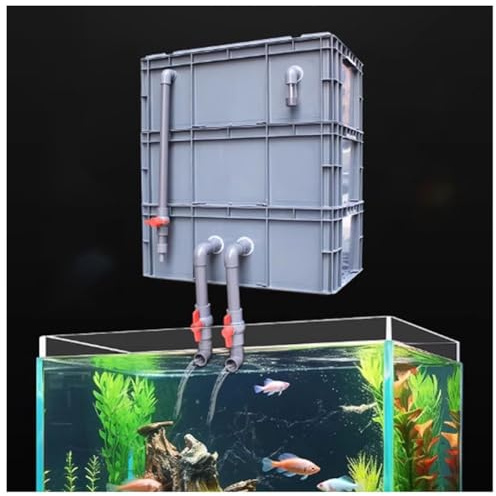 GZHERVICES Caja de Filtro de 3 Capas para Acuario, Kit de circulación de filtración para Acuario, Caja de rotación Externa Grande para Bricolaje, Ideal para peceras y estanques pequeños.(30x20x34cm)