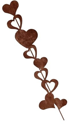 Weather Resistant Metal Heart Stake Garden Decorative Ground Stake With Rusty Charm Lookings For Outdoor Yard Landscape