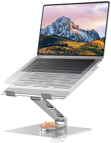 TECKNET Laptop Ständer mit 360 Drehbarer, Laptopständer Höhenverstellbar, Faltbarer Laptop Stand, Ergonomischer Notebook Ständer für Schreibtisch, Kompatibel mit MacBook Air/Pro, bis 16