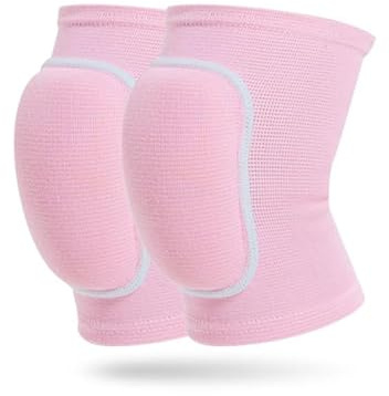ZWQXZX Support Strap Knee Pads Breathable Elastic Knee Pads Non-slip Padded Sponge Knees Dance Running Basketball Football Sleeve Brace(Pink,S)