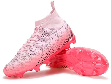 TOPSFEBA Soccer Cleats for Mens Womens Indoor Soccer Shoes Unisex Baseball Turf Shoes Youth Rugby Shoes Adult AG FG TF Football Boots Wide Training Sneaker (2309C Fen AG_38)