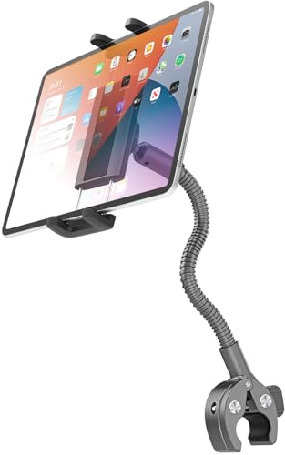 Charchendo Metal Gooseneck Tablet Mount with 9.45 Aluminum Arm, for Side Mount iPad Music Stand, Microphone Stand, Mic Music Stand, Compatible with 4-13'' iPad Pro/Air/Mini, iPhones, Galaxy Z