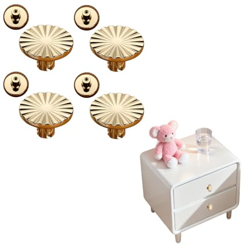 4 Stück Schrankgriffe Gold,Runder Einlochiger Griff,Möbelknöpfe Gold,Möbelknauf,Schrankknöpfe,Knöpfe für Kommode,Türgriffe Schrank,Schrankknöpfe mit Schrauben für Küchenschränke,Kommoden,Schublade