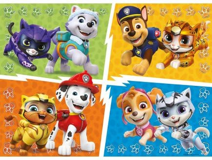 Puzzle Enfant pour Pat Patrouille 60 pièces Chat chascadeur Roxy léo Jade et Chien Marcus Chase Stella + Carte Tigre