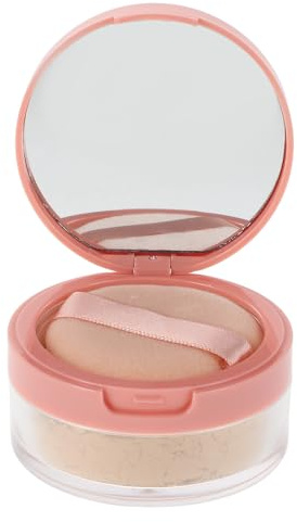 OFFIGAM Polvo Fijador Maquillaje Suelto Ligero Translúcido 1 Unidad Tono Piel Claro Control Grasa Resistente al Sudor para Mujeres Aplicación con Borla Viaje
