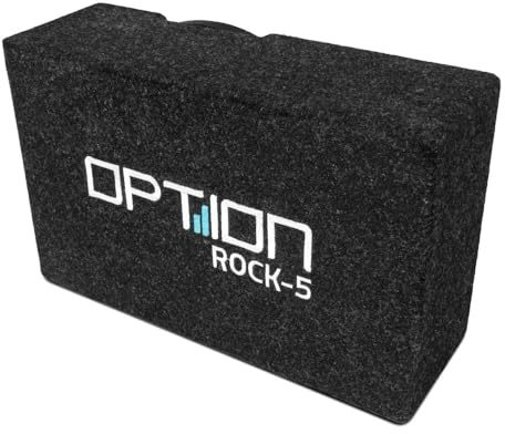 Option Subwoofer Rock-5 - Subwoofer pasivo compacto de 20 cm en carcasa cerrada, 200 W RMS, impedancia de 2 ohmios, terminal push/conexión Molex, imán de ferrita, fase conmutable (0°/180°)