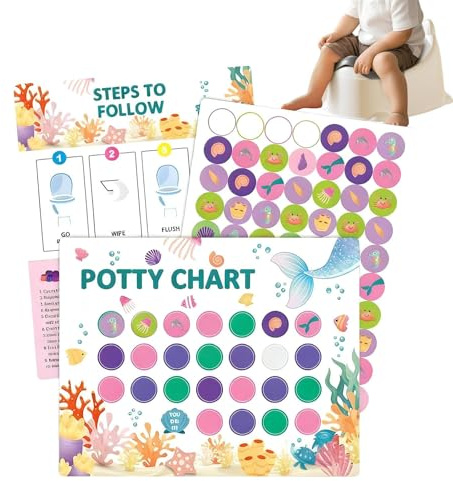 Töpfchentrainingstabelle – interaktiver WC-Gewohnheitstrainer, motivierende Belohnungsaufkleber-Diagramm mit lustigem Design für Kinder, ansprechendes Werkzeug für 2–4 Jahre, Mädchen, Jungen, Sohn