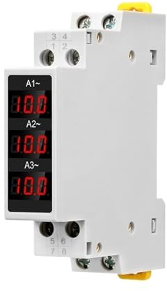 Medidor de corriente trifásico, carril Din, 220V CA 80-500V, pantalla Digital, amperímetro, Monitor, amperímetro, medición de 0-100A
