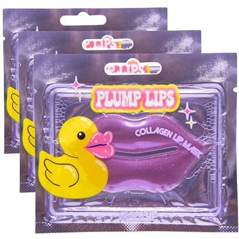 Glam'Up Paris - Maschera per labbra idratante per labbra - Lip Mask - Cuscinetti al collagene per la cura delle labbra - nutriente e idratante (Confezione da 3)