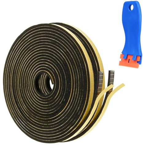 2 Piezas Junta Placa Vitrocerámica Autoadhesiva, 2x5m Cinta de Sellado para Placa de Cocina con Rascador, 6mmx3mmx5m Cinta Vitrocerámica al Calor para Embellecedor Vitrocerámicas Fregaderos Empotrados