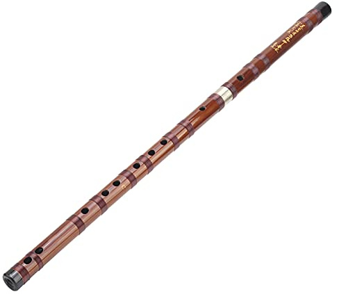 Generic C‑Key Dry Bitter Bamboo Flute Set for Beginners with Storage Box and Chinese Knot, Traditional Orchestral Instrument for Performance, 26.4 X 1.1in