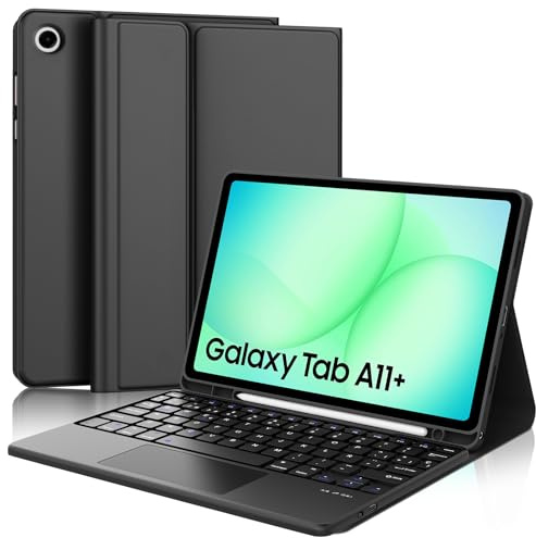 FOGARI Teclado con Touchpad para Samsung Tab A11+/A11 Plus 11 2025 | Español Ñ Teclado Magnético Desmontable Bluetooth con Trackpad para Tablet Samsung Galaxy Tab A11+ Plus 11, Negro