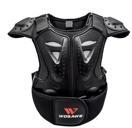 Chaleco de motocicleta para niños, cuerpo de protección, chaleco acolchado