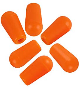 FLEOR 3 Way Toggle Switch Knobs Plastic Switch Tips 4MM for Pickup Guitar Selector Toggle Switch, Pack of 6, Orange