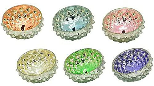 itsisa Glas Schwimmschale Pastellmix, 6er Set - Schwimmkerzen, Schwimmlicht, Tischdeko, Teelichthalter schwimmend