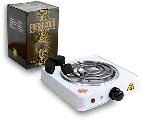 HND Starter Kit Chicha Plaque Allume Charbon Electrique + Charbon Narguilé Coco