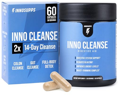 InnoSupps Inno Cleanse 14 Day Colon & Detox Flush, Waist Trimming Complex, Gut Cleanse, Digestive System Support, Stool Softener & Reduced Bloating & Occasional Constipation Relief