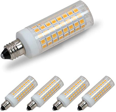 Yuyilight [4-Pack] E11 led Bulb, 90W Equivalent Halogen Replacement Lights, Dimmable, Mini Candelabra Base, 800 Lumens, Warm White 3000K, AC110V/ 120V/ 130V, Replaces T4 /T3 JD e11 Light Bulb.