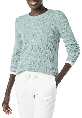 Amazon Essentials Damen Weicher Fisherman Cable Langarm-Pullover Mit Rundhalsausschnitt (In Übergröße Erhältlich)