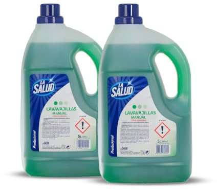 Pack de 2 Lavavajillas Manual La Salud Profesional 5 L Total 10 L | | Detergente Líquido para Lavar Platos a Mano | Fórmula Original para Vajilla