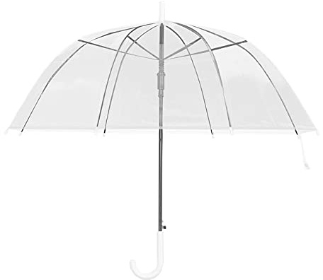 Youyijia Transparenter Regenschirm Ø87cm Stockschirm mit C-Griff Hochzeit | Clear Rain Umbrella automatic opening transparent canopy ergonomic handle rust resistant frame for wedding daily