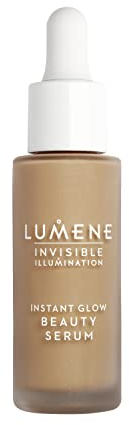 LUMENE Invisible Illumination Instant Glow Beauty Serum | Tan Shade | Gesichtsmake-up & aufhellendes Serum | Leichte, aufbaubare Deckkraft | Vegan | 30 ml