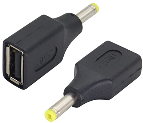 AAOTOKK (2-Pack USB 2.0 a Femelle vers DC 4.0×1,7mm Connecteur mâle Jack DC 5V Bucket Power Plug Cable pour Appareils de Charge 5V DC ou USB (F/4.0×1,7mm)