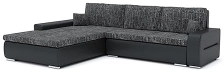 Sofini Ecksofa Toronto 240/200 mit Schlaffunktion! Eckcouch mit Bettkästen! Best Ecksofa! Hit!! (Lawa 17+ Soft 11 Links), Länge: 240 cm, Breite: 200 cm, Höhe: 85 cm, toronto240200_dostawa