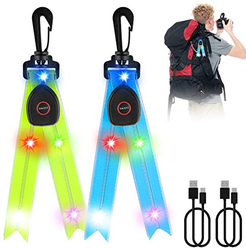 Vegena Lot de 2 réflecteurs LED pour enfants - Rechargeables par USB - Pour enfants, vélo, jogging