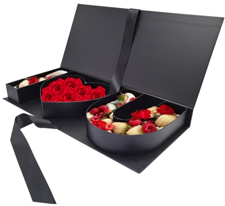 WENPACK Leere I Love You Papp-Buchstabe, befüllbar, Geschenkbox, Blume, Schokoladenverpackung, Dunkelschwarz