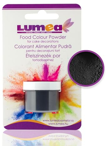 Dekozauber24 Lebensmittelfarbe Pulver, fettlöslich, schwarz, 2-4g Dose, zur Durchfärbung von Schokolade und Ganache oder als Puder für Fondant, Marzipan und anderer Zuckerpaste