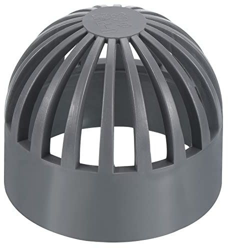 PATIKIL 63mm ID Atrium Drain Grate Cover, Round Outdoor UPVC Sewer Drain Pipe Fitting Adapter for Drainage System, Gray