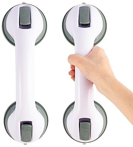 Bahan alamy Maniglie per anziani, 2 pezzi, maniglia doccia senza foratura, maniglia doccia con ventosa, maniglia per vasca da bagno
