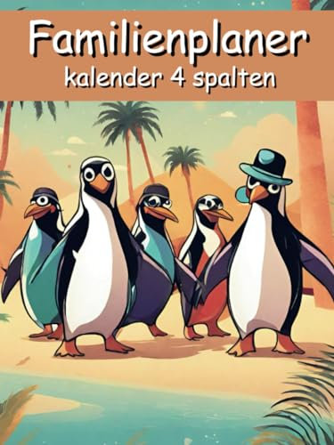 Familienplaner 2024 - Kalender 4 spalten: Familienkalender, Farbenfroh, 4 Spalten Buch, Groß, Kein Ringbuch, Zum Mitnehmen.